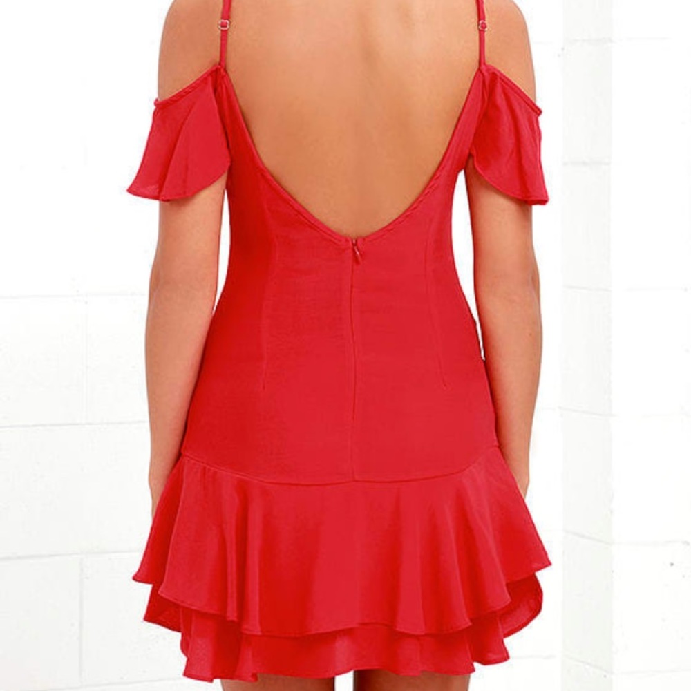 Lulus Ruffled Up Red Mini Dress - Picture 2 of 8